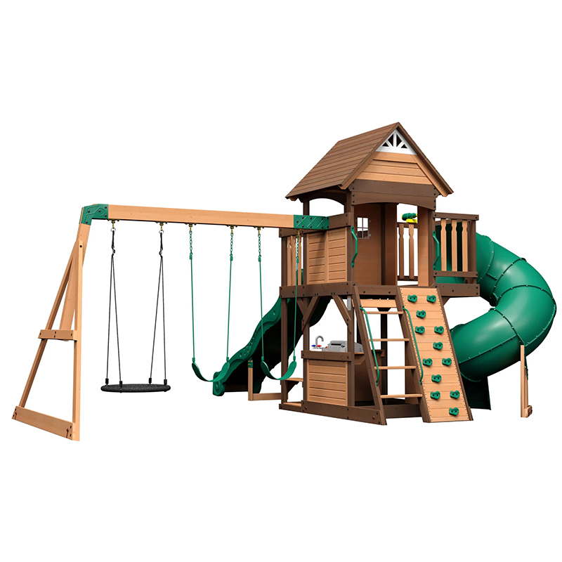 Kids Outdoor Monkey Bar Set - Ensemble de balançoires d'extérieur en bois