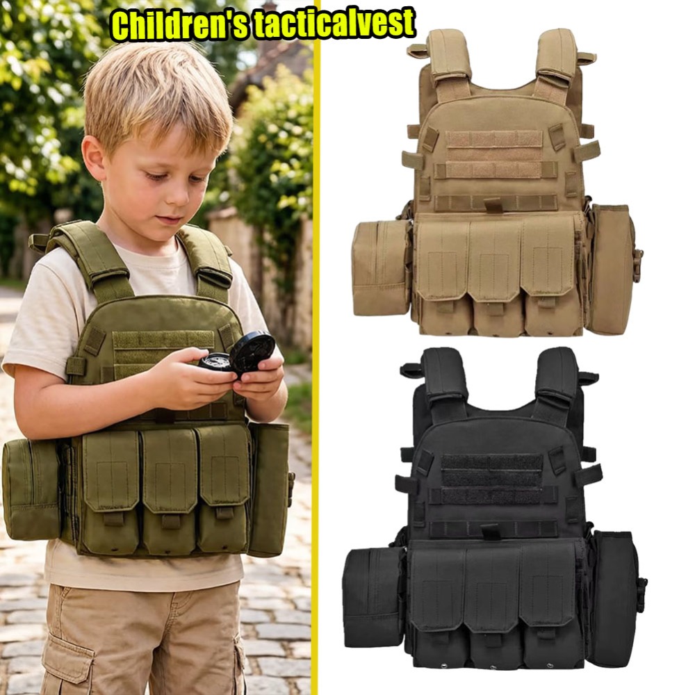 Kids Outdoor Vest - Gilet tactique réglable pour enfants, gilet