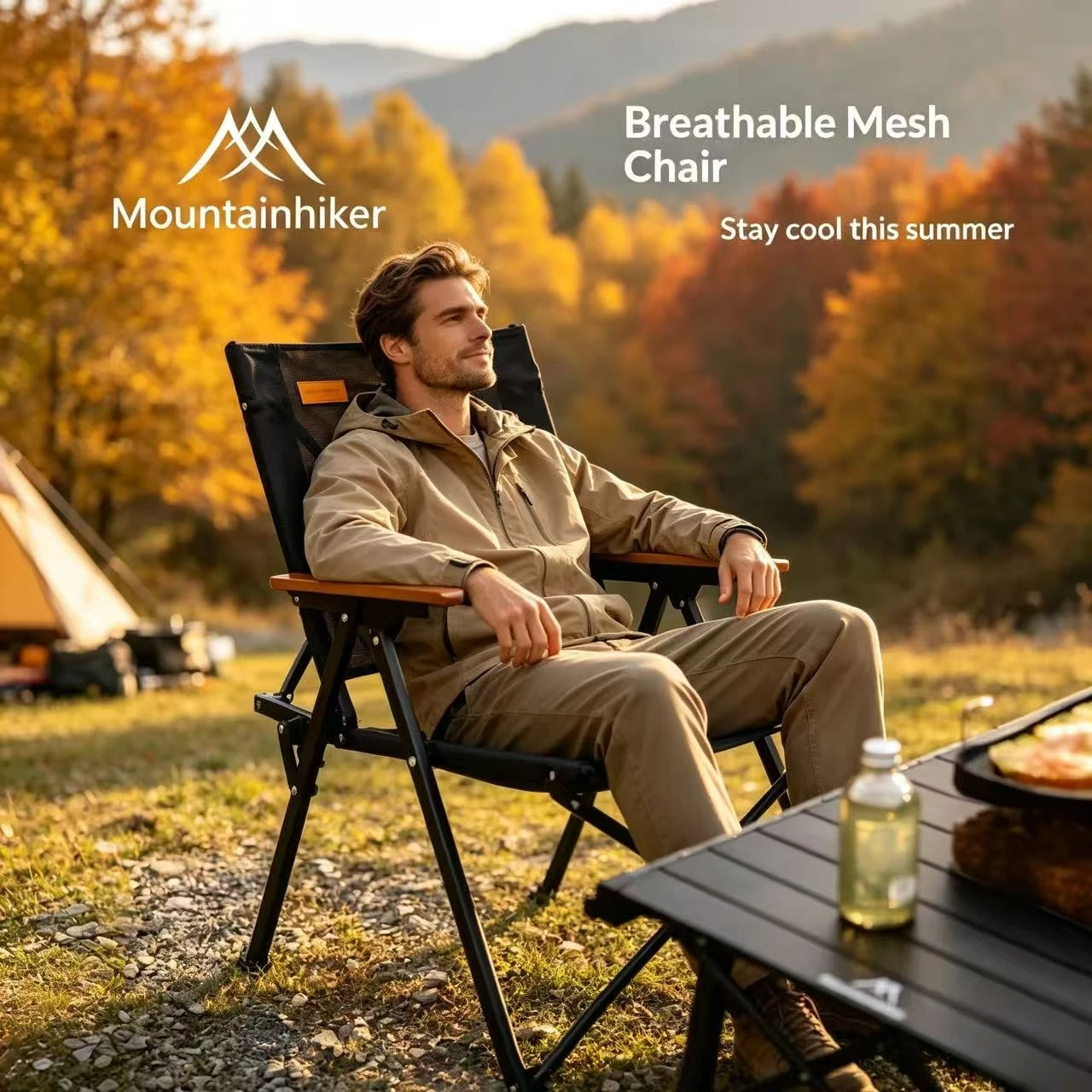 Kids Outdoor Wooden Table - Chaise de camping respirante en maille