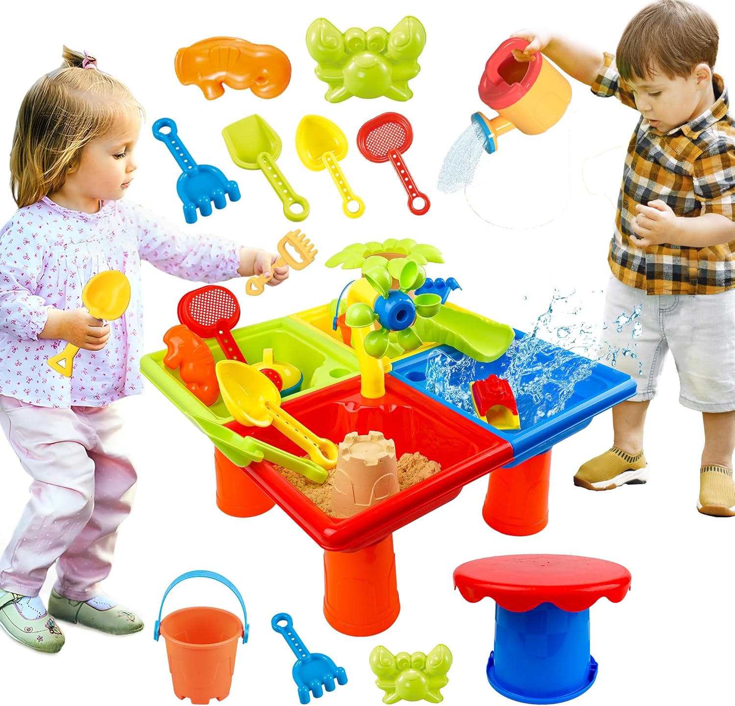 Kids Outdoor Water Table - Table d'eau d'été 4 en 1