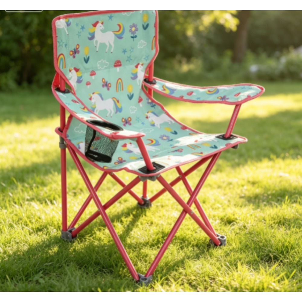 Kids Unicorn Outdoor Chair - Chaise de camping pliante portable pour