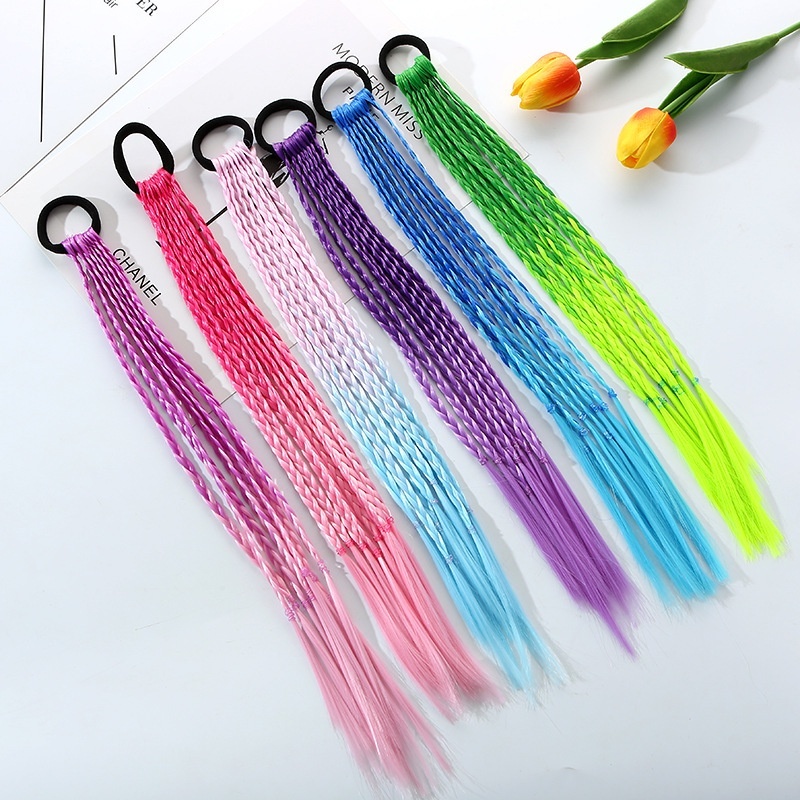 Kids Outdoor Decor - Perruques colorées pour filles, 1 pièce,