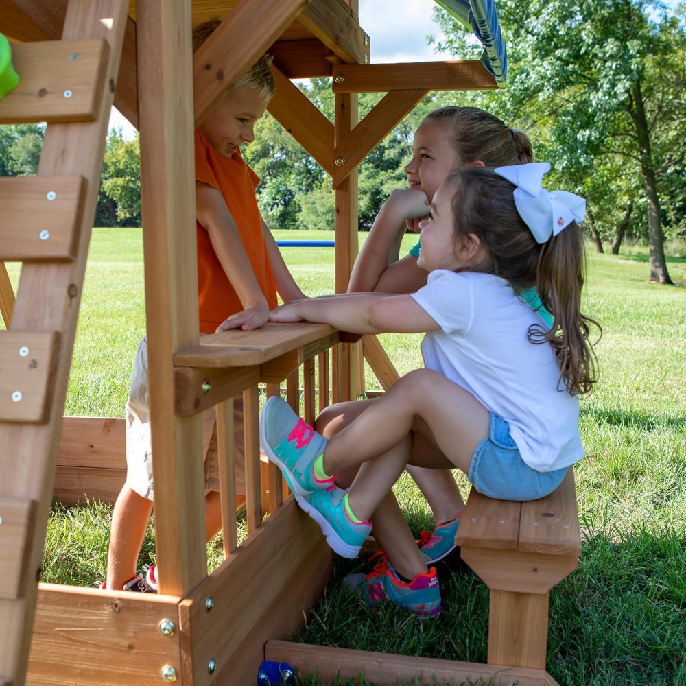 Kids Outdoor Monkey Bar Set - Ensemble de balançoires de jardin en