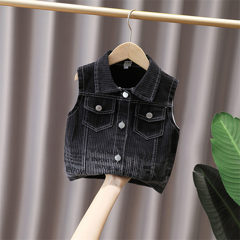 Garçon noir Denim gilet printe - Kids Outdoor Vest avis et prix