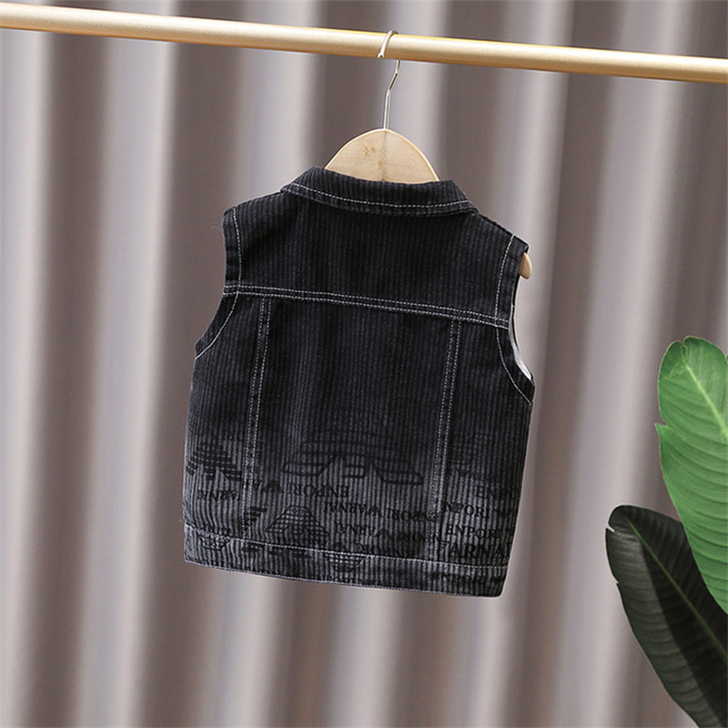 Garçon noir Denim gilet printe - Kids Outdoor Vest avis et prix