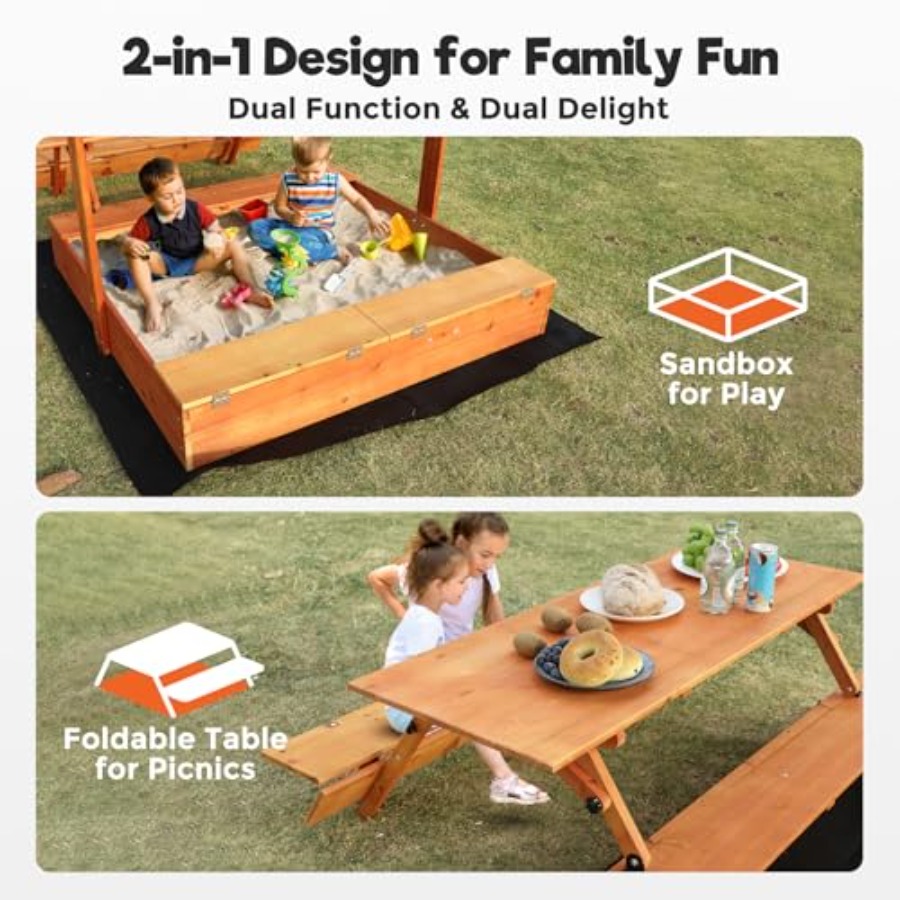 Bac à sable en bois pour enfan - Kids Outdoor Wooden Table avis et prix