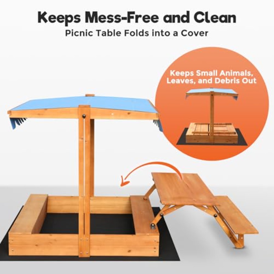 Bac à sable en bois pour enfan - Kids Outdoor Wooden Table avis et prix