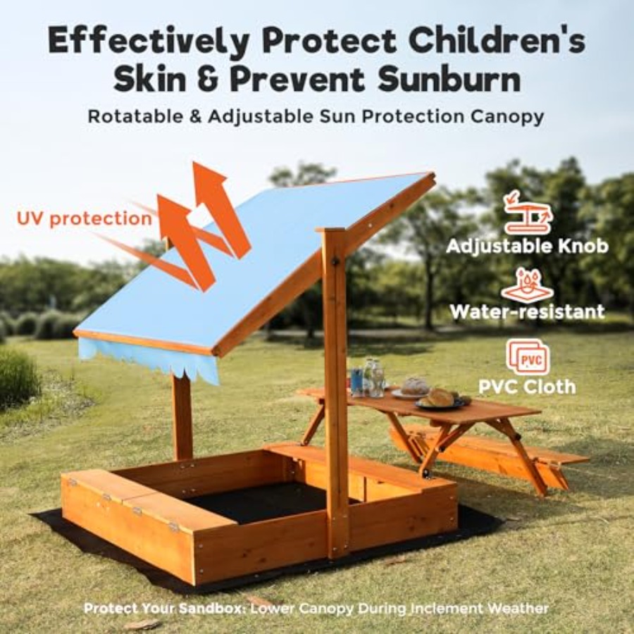 Bac à sable en bois pour enfan - Kids Outdoor Wooden Table avis et prix