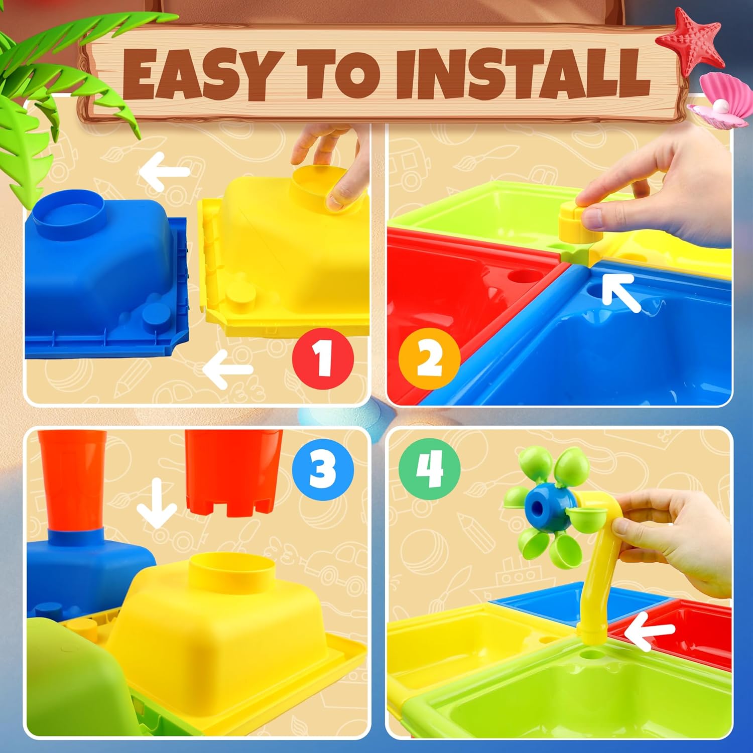 Table d'eau d'été 4 en 1 pour  - Kids Outdoor Water Table avis et prix