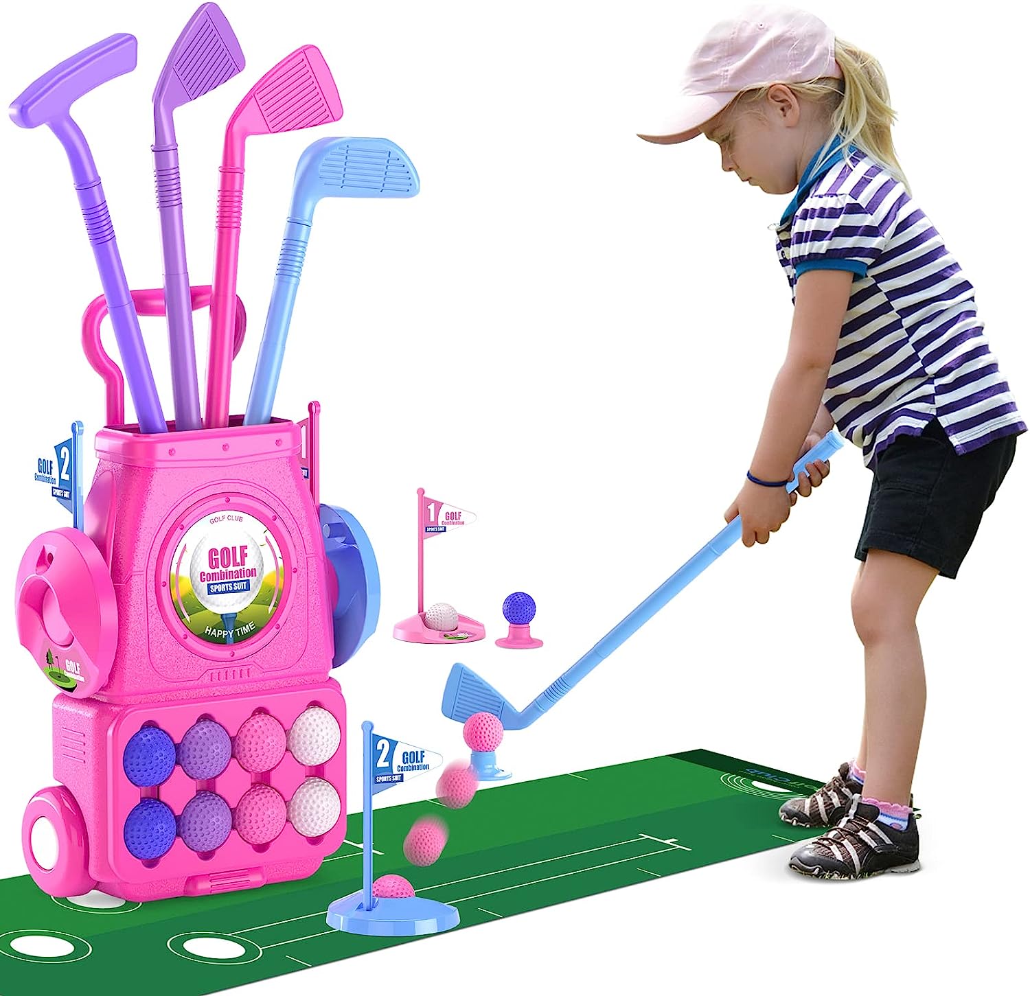 Ensemble de Club de Golf rose  - Kids Indoor Outdoor Cart avis et prix