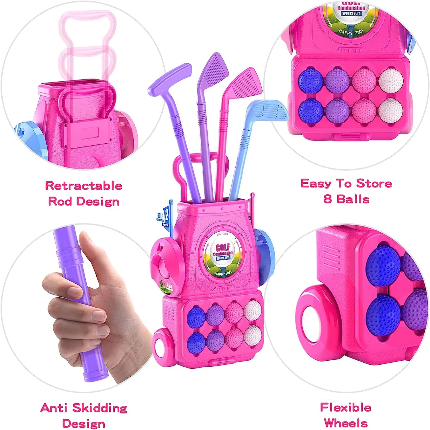 Ensemble de Club de Golf rose  - Kids Indoor Outdoor Cart avis et prix